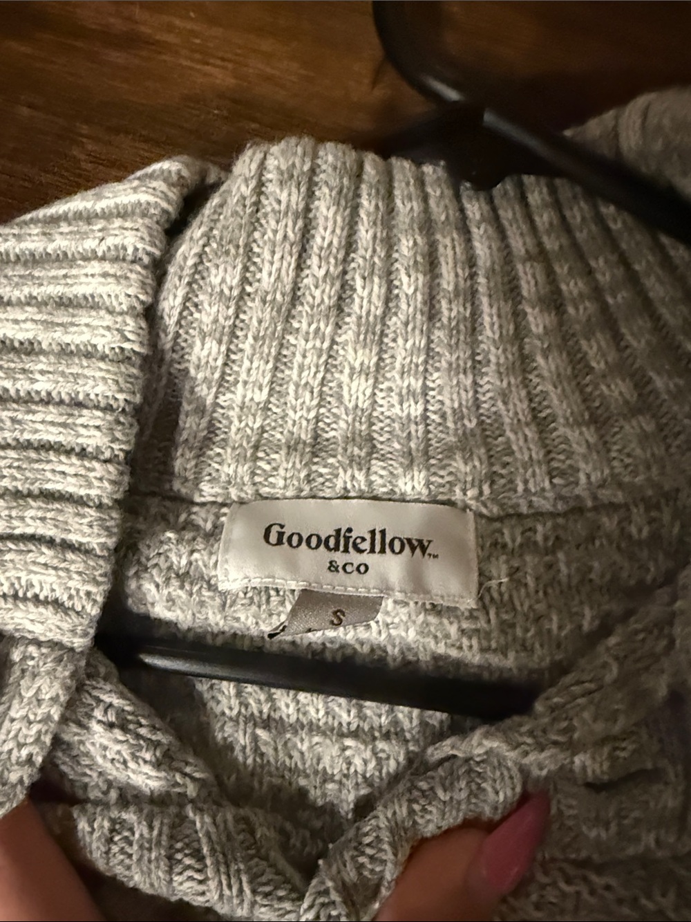 Goodfellow & Co Light Gray Ribbed Button-Neck Sweater - Picture 2 of 2